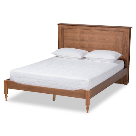 Baxton Studio Danielle Wood Queen Size Platform Storage Bed with Built-In Shelves 164-10663